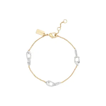 COACH Faux Crystal Copper Bracelets Unisex Gold