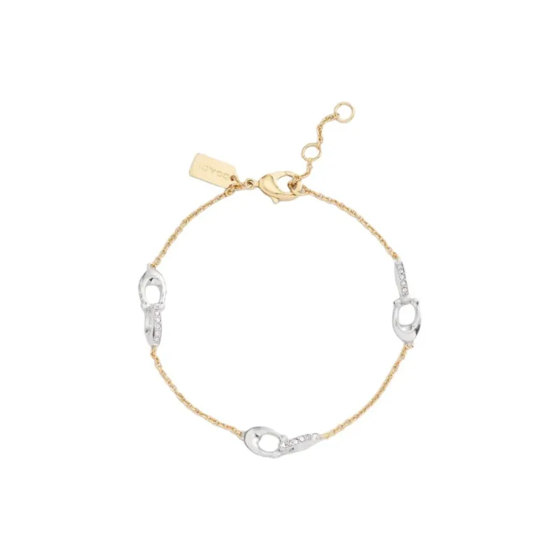 COACH Faux Crystal Copper Bracelets Unisex Gold-0