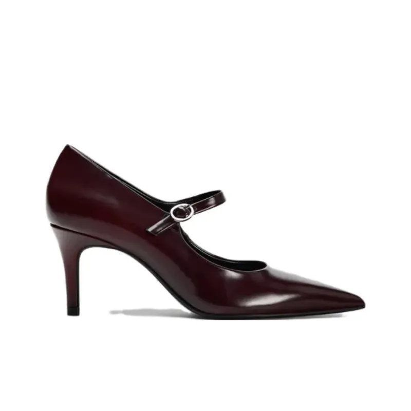 ZARA High Heels 7cm Women's Burgundy-1