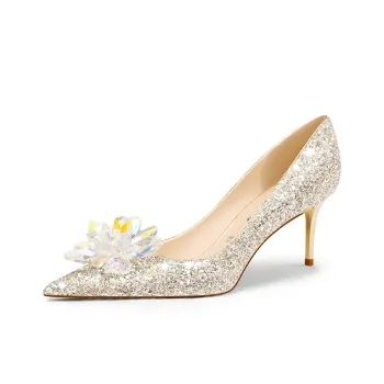 PJJUU High Heels Women's Gold/Silver