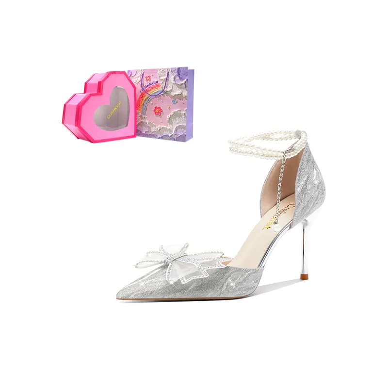 Crelinkxlat Glaze Starlight, Love Rose Box Slim Heel High Heels Women's-27