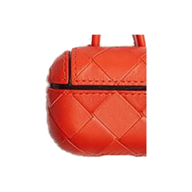 Bottega Veneta Cowhide Leather Earphone Case Unisex Orange-1
