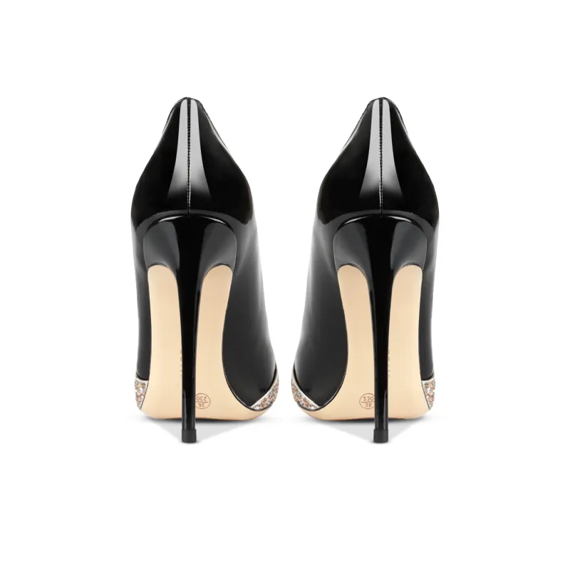 Suyymakk High Heels Women's Patchwork Sequins Gold & Black-4