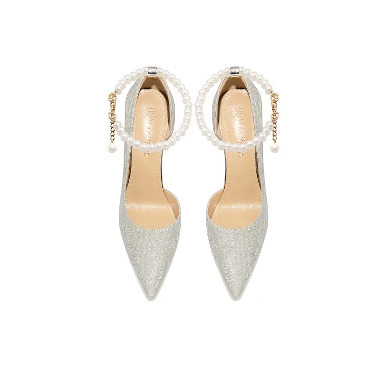 Lily Wei Romantic Galaxy Slim Heel High Heels 10cm Women's Silver-2