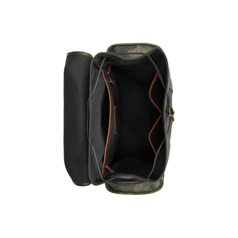 COACH Hitch Artificial Leather With Cow Leather Backpack Large Size Men's Camouflage-3