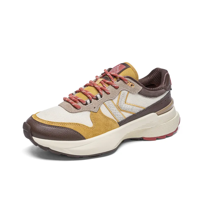 Kappa Anti Slip Wear Resistant Low Top Running Shoes Unisex White Yellow Brown-2
