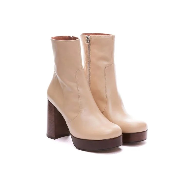 ANGEL ALARCON Ankle Boots Women's Beige Brown-1