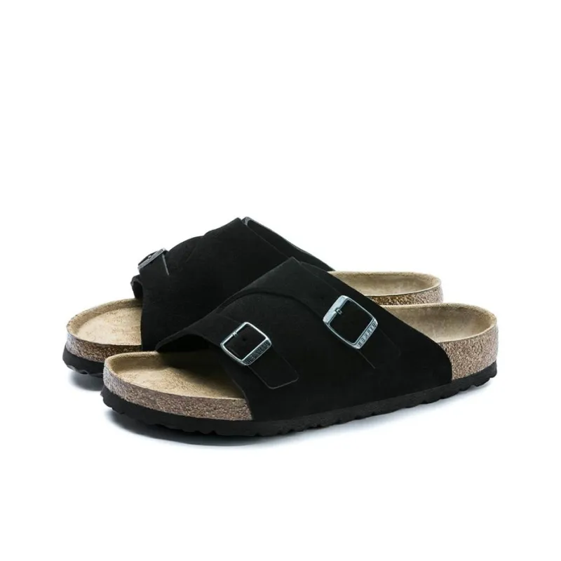 Birkenstock Zrich Soft Footbed Suede Leather Sandals 'Black'-4