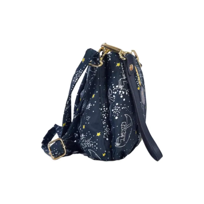FX CREATIONS Nylon Bean Bag One Shoulder Crossbody Clutch Women's Navy Blue-2