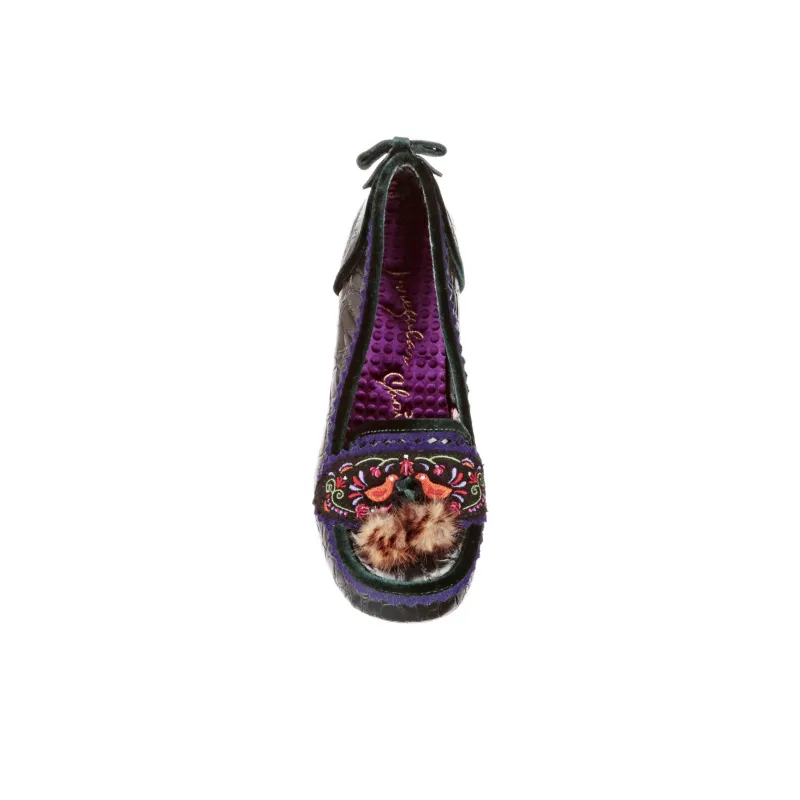 IRREGULAR CHOICE Cosy Cottontail Chunky Heel High Heels 5cm Women's Black-4