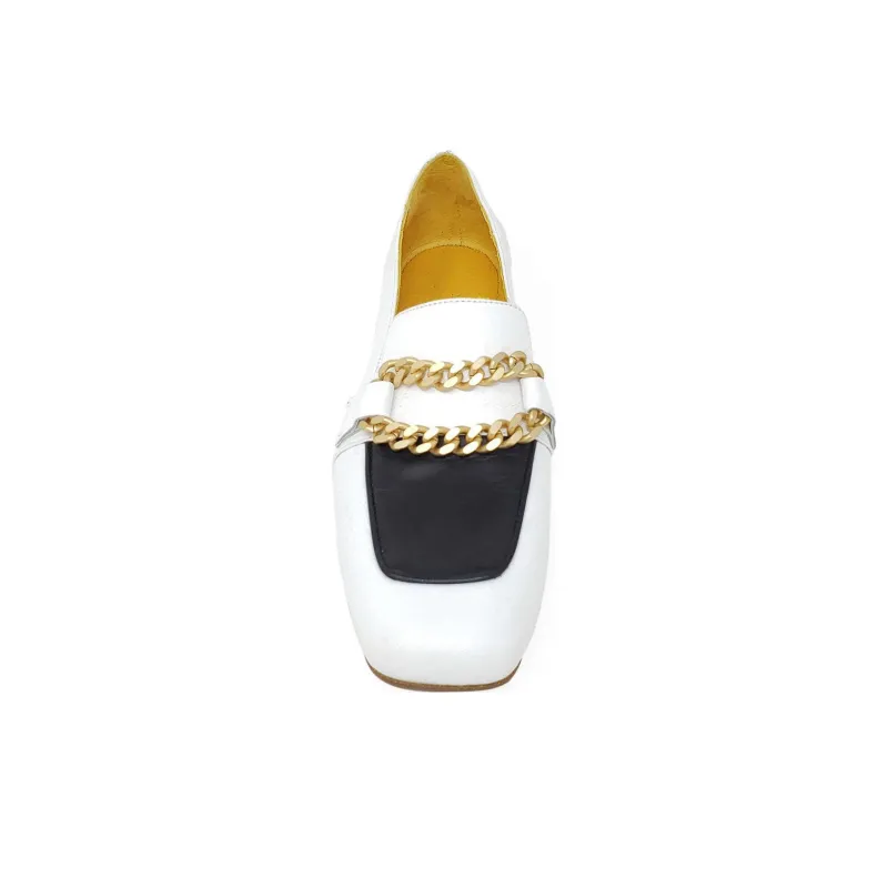 MADISON MAISON Loafers Women's White Black-3