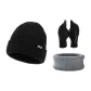 Black Hats & Caps+Black Gloves+Gray Scarf