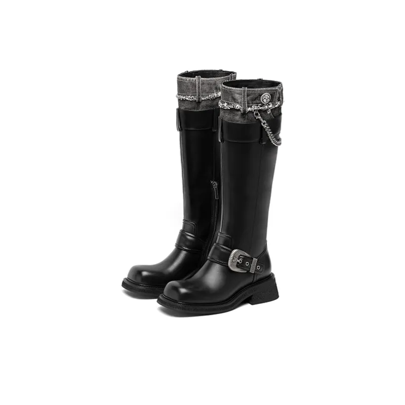 SUGARSU Knee high Boots 4.5cm Women's Black-1