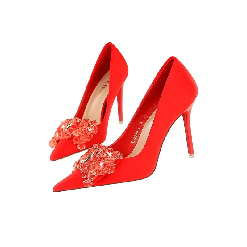 QITUMAUL Slim Heel High Heels Women's-5