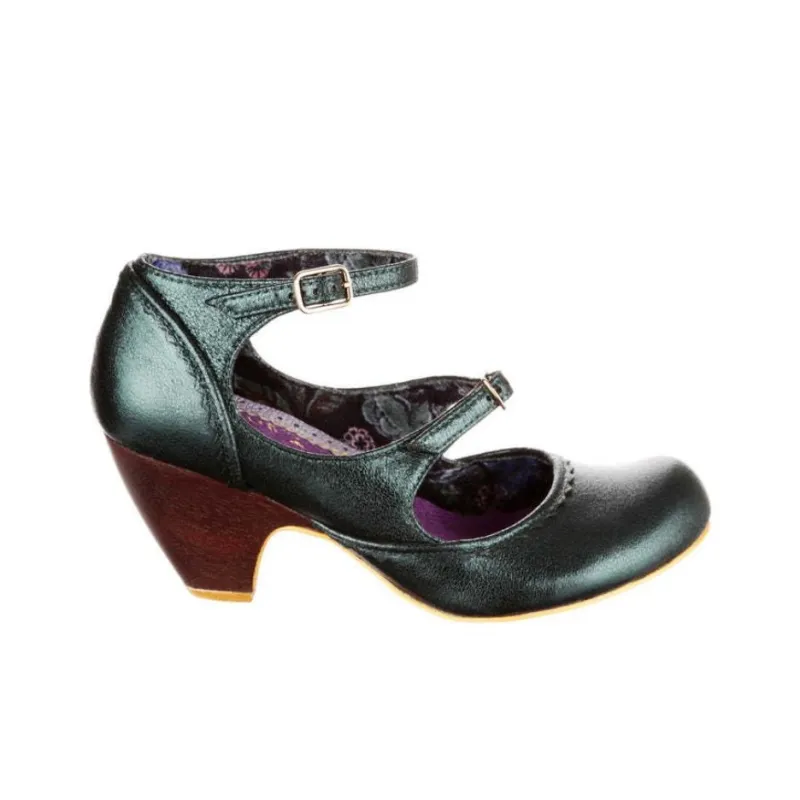 IRREGULAR CHOICE Keep It Classy Chunky Heel High Heels 6.5cm Women's Green-1