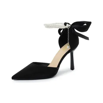 Dunnu Slim Heel High Heels 8cm Women's Black