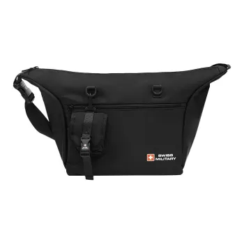 SWISS MILITARY Oxford Crossbody Bag, Shoulder Bag, Messenger Bag Regular Unisex Black