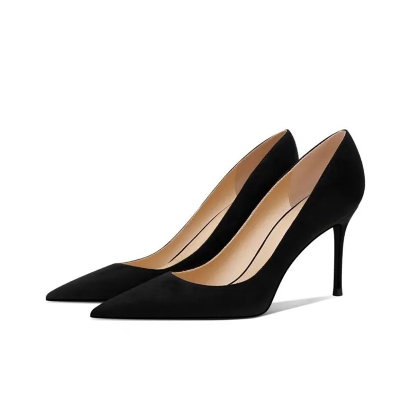 RoseDoris Slim Heel High Heels 8cm Women's Black-1