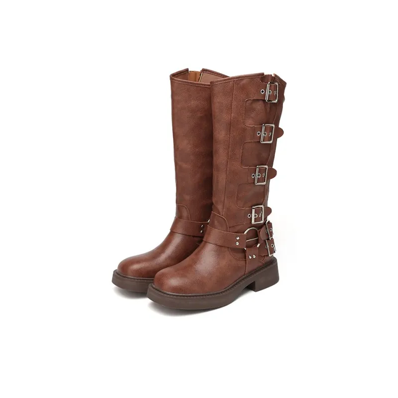 Jin Baichuan Knee-high Boots 4cm Women's-11