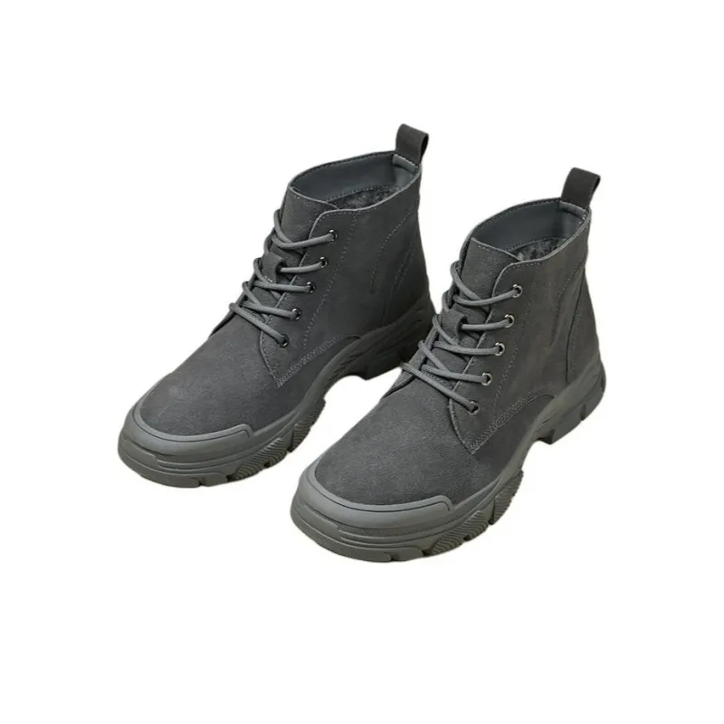 HLA Ankle Boots Men Black/Gray-2