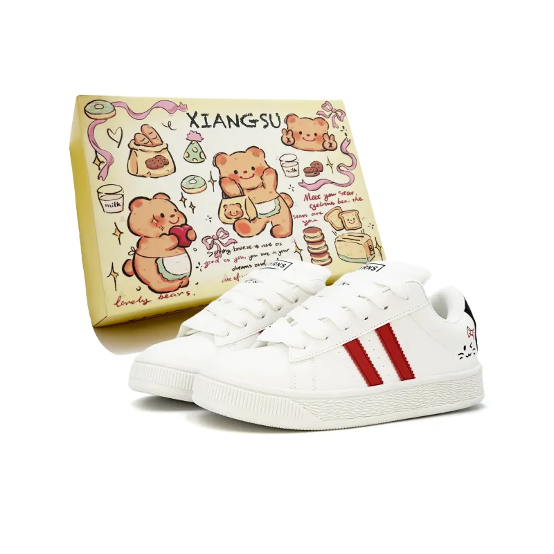 XIANGSU Anti-Slip Wear-Resistant Low-Top Skateboard Shoes Women's White Box Included-20