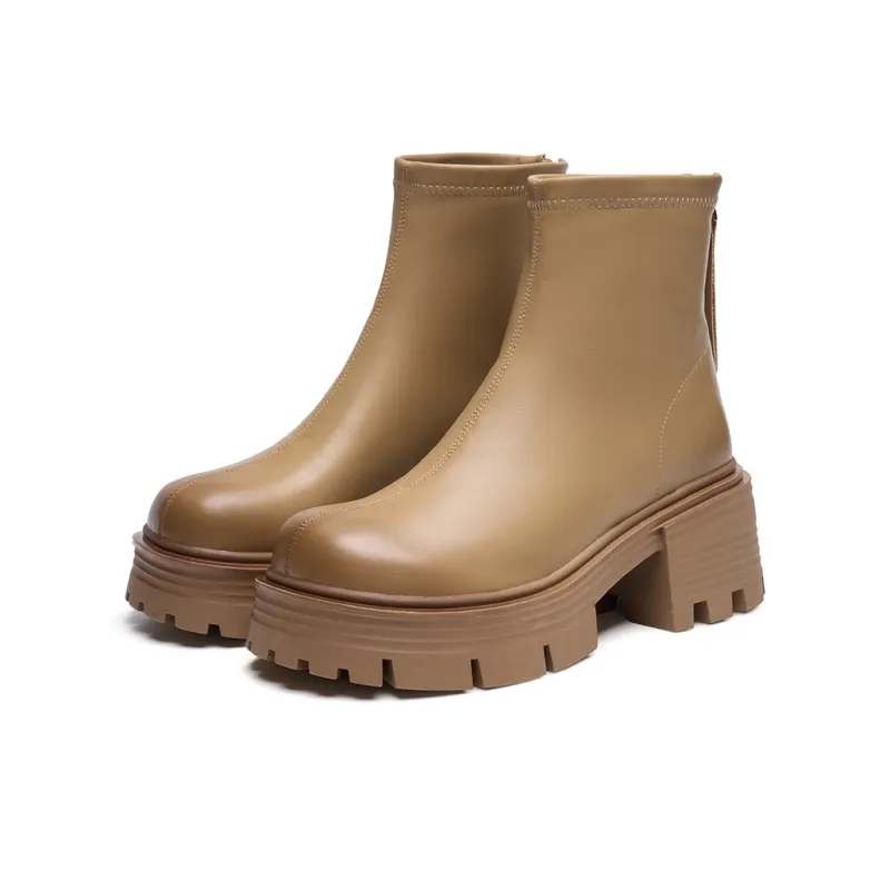 EBLAN Ankle Boots Women's Milk Tea-2