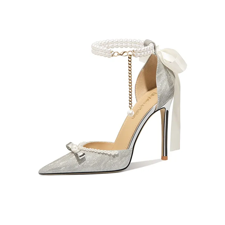 Lily Wei Romantic Galaxy Slim Heel High Heels 10cm Women's Silver-0