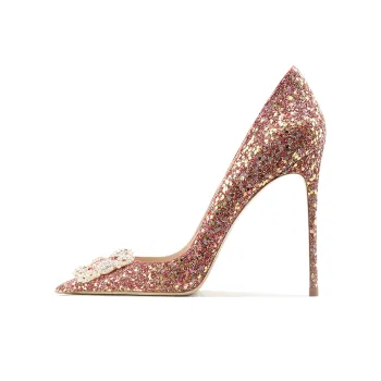 Ganxiaojie Slim Heel High Heels Women's Red Multicolor
