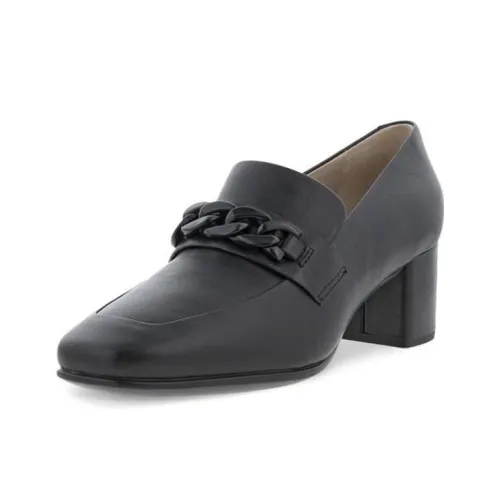 Ecco Sculpted 35 Square Toe Chunky Heel High Heels 5cm Women's Black