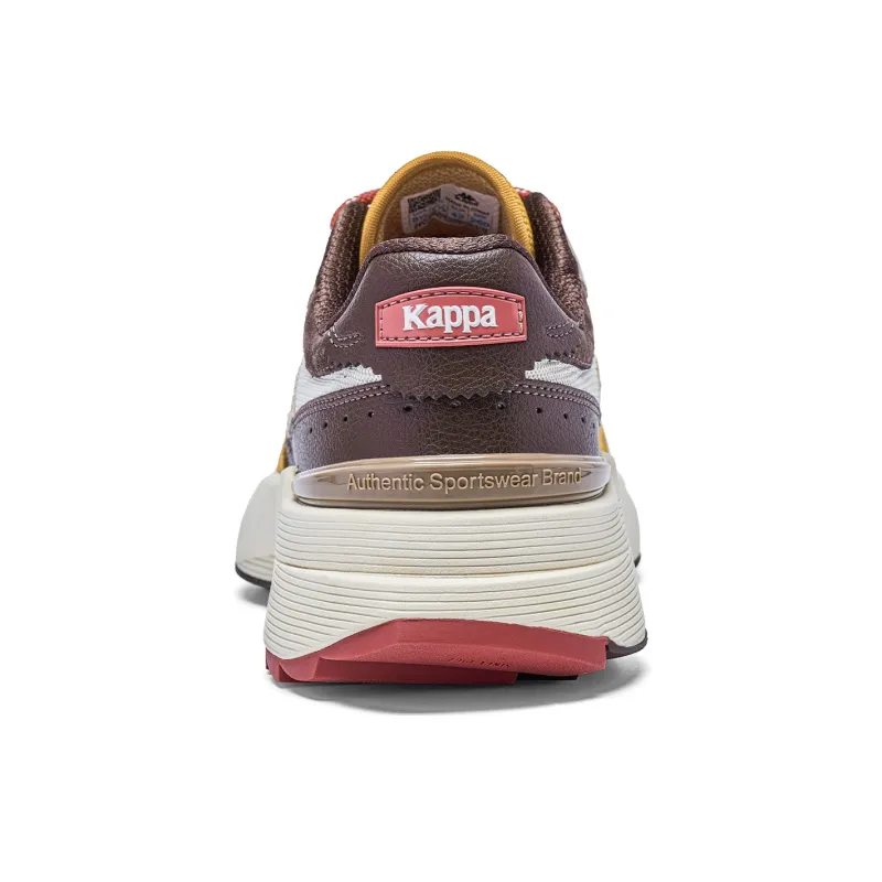 Kappa Anti Slip Wear Resistant Low Top Running Shoes Unisex White Yellow Brown-4