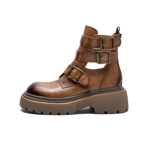 Jay Ankle Boots Women's Yellow/Coffee/Black