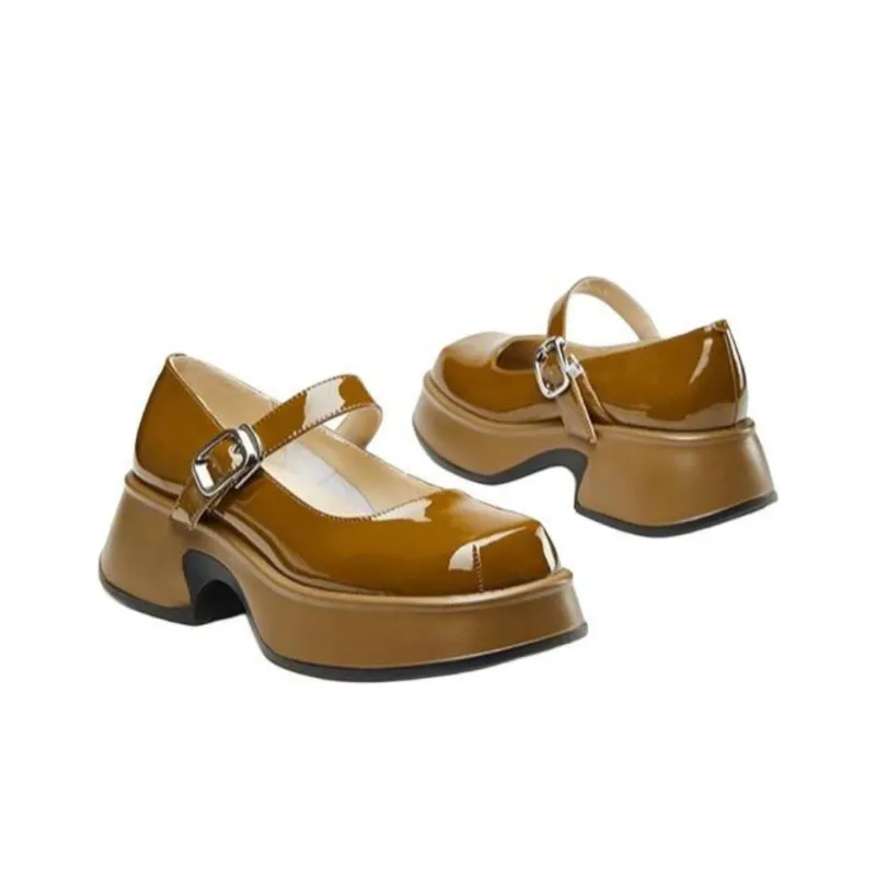 KANGNAI High Heels Women's Black/Earth Yellow-7