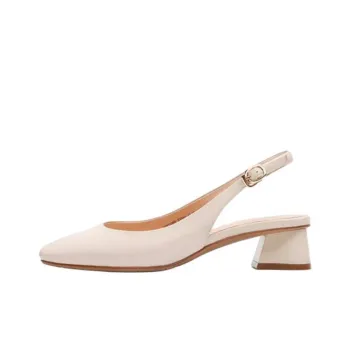 Satchi Chunky Heel High Heels 4cm Women's Ecru