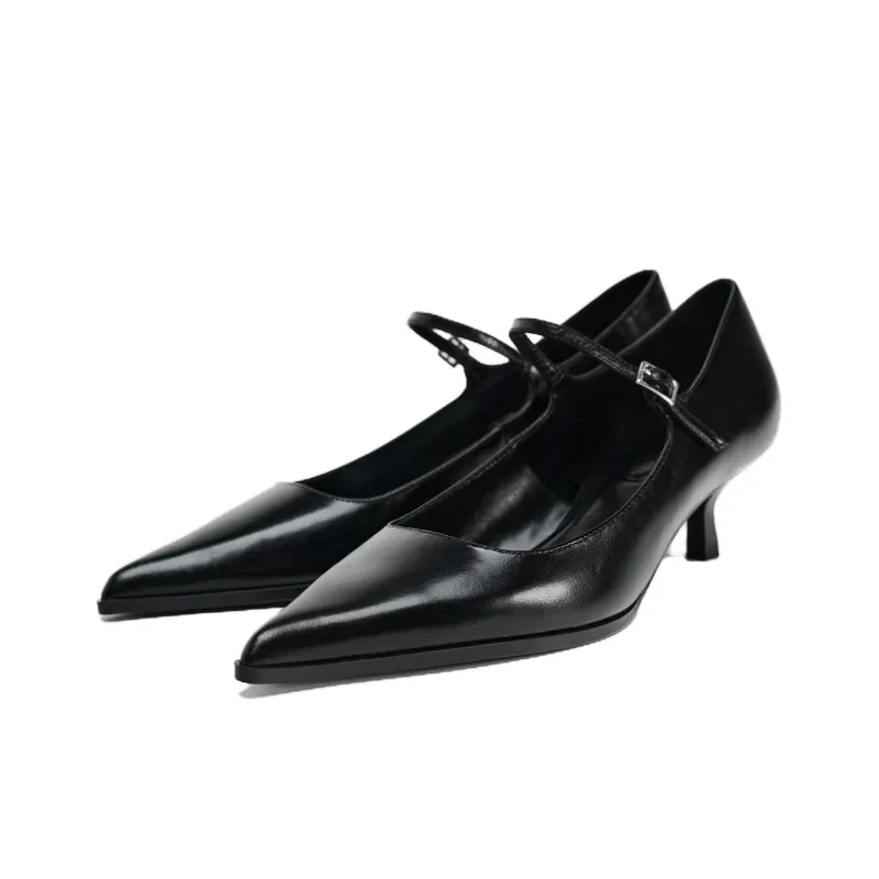ZARA Slim Heel High Heels 4.5cm Women's Black-1