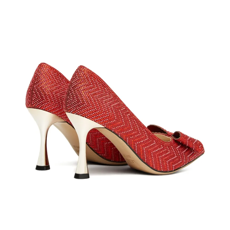 Lazi Slim Heel High Heels 8.5cm Women's Red-1