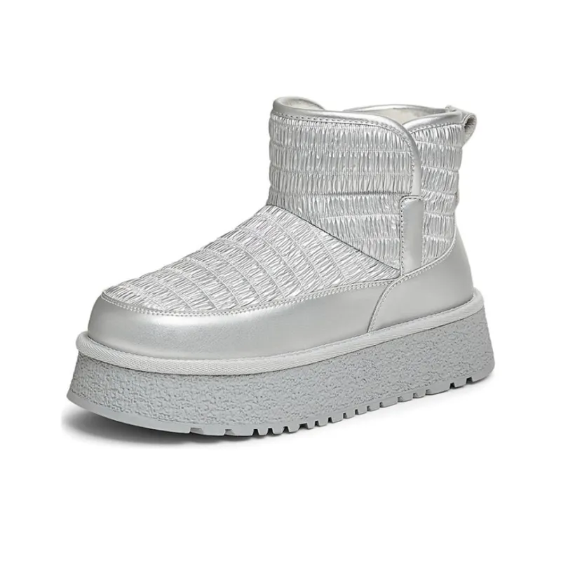 TATA Snow Boots Women's Ecru, Black, Silver-12