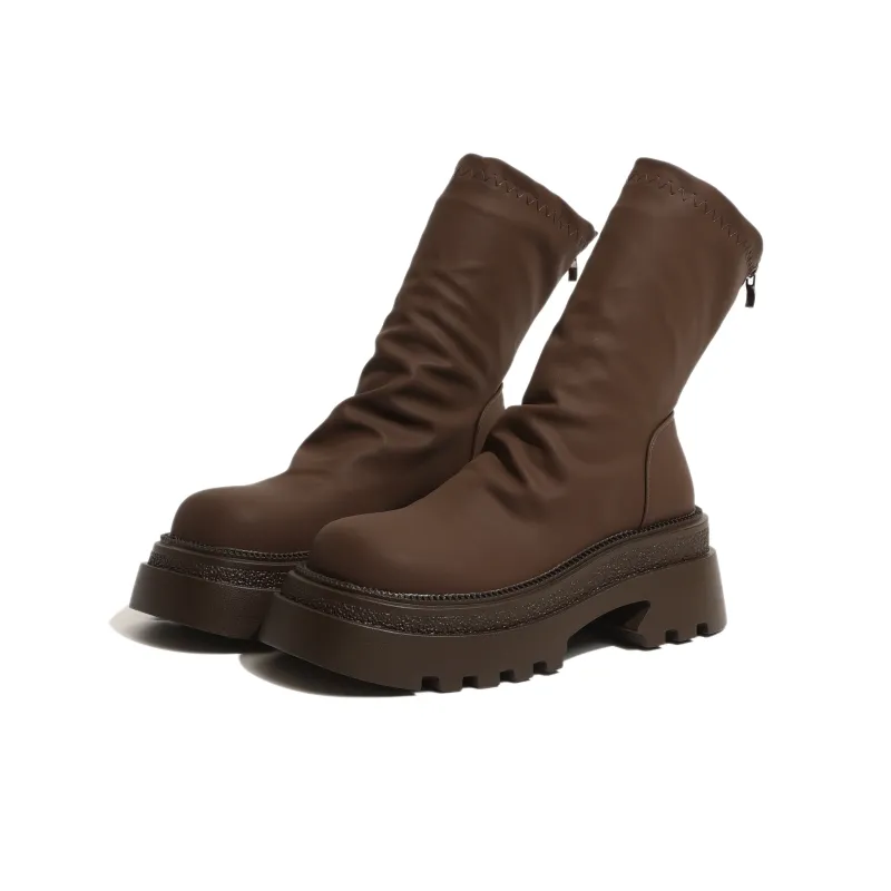 LXVB Slouch Boots Ankle Boots 6.5cm Women's-10