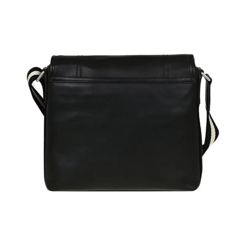 BALLY Leather Messenger Bag, Shoulder Bag, Crossbody Bag Trumpets Men's Black-1
