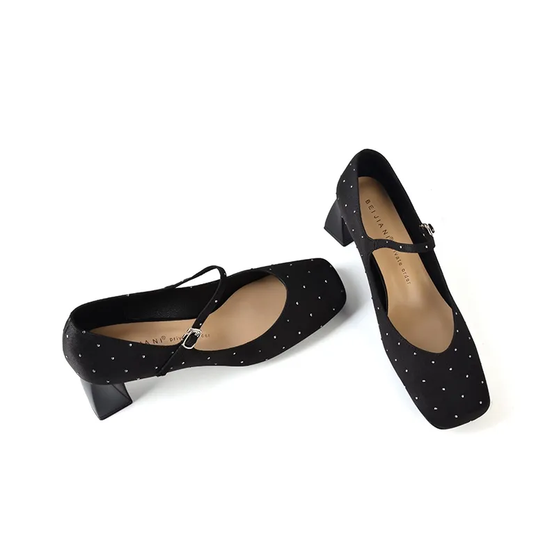 Beijiani Chunky Heel High Heels 6cm Women's-10