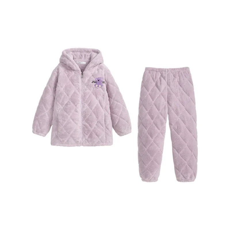 QINZUIMAO Pajama Set Women's Hyacinth Purple-0