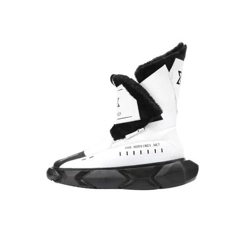 NORVINCY Snow Boots Unisex Black White