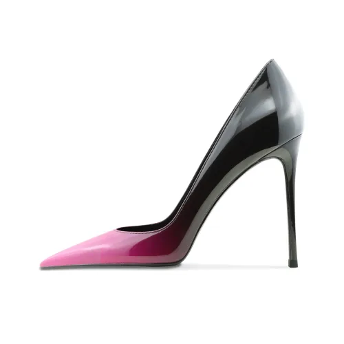 Ganxiaojie Slim Heel High Heels Women's Rose Red Black