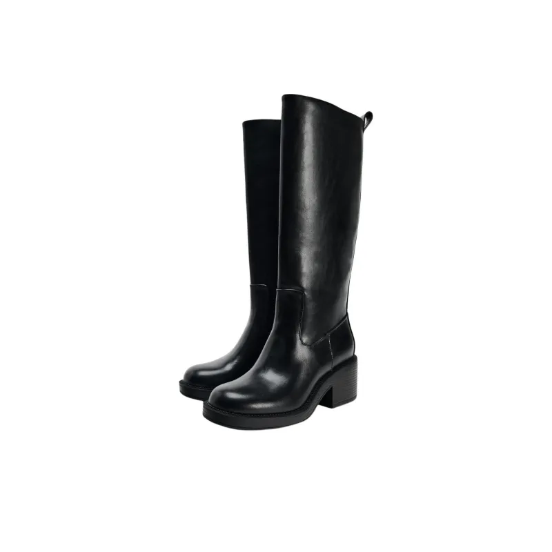 ZARA Knee high Boots 6.5cm Women's Black-2
