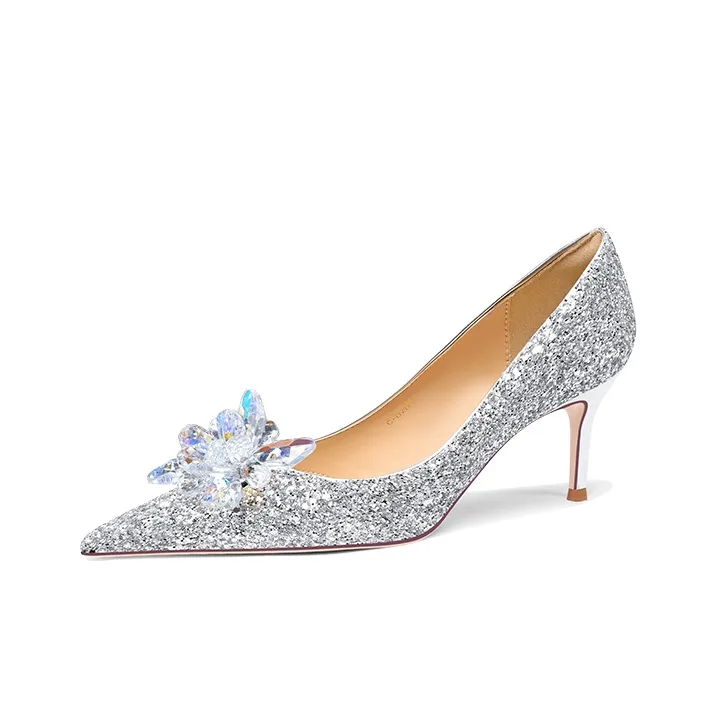 Holy Rose French Crystal Shoes Box High Heels 10cm Women's-1