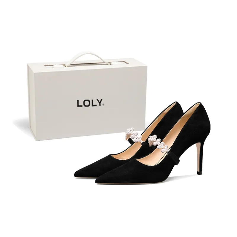 LOLY Slim Heel High Heels Women's Black-0