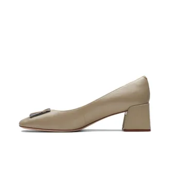 Clarks Chunky Heel High Heels Women's Light Khaki