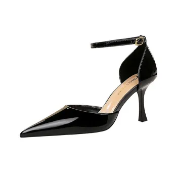 BIGTREE Flared Heel High Heels 8cm Women's