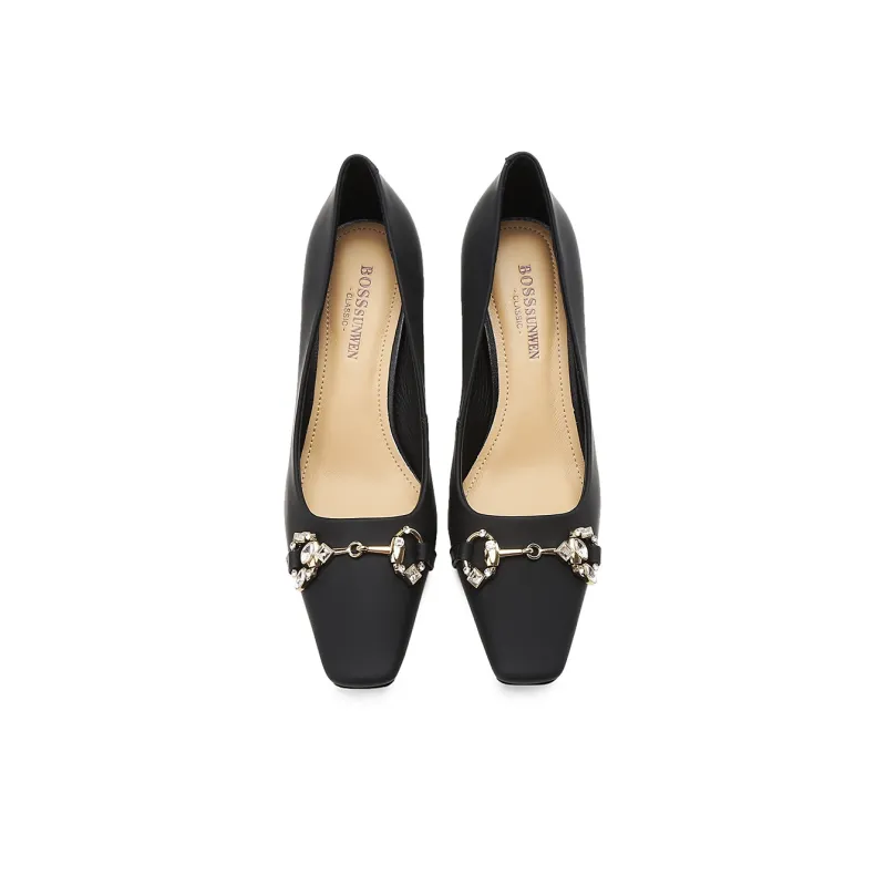 BOSSSUNWEN Chunky Heel High Heels 7cm Women's-3