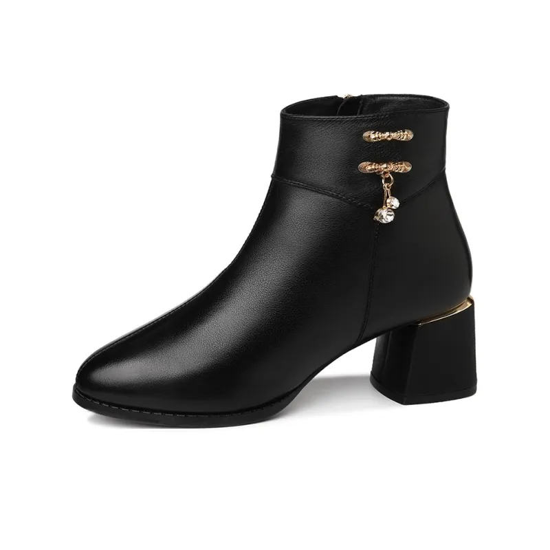 Rich Birds Top Grain Cow Leather Ankle Boots Women's-1