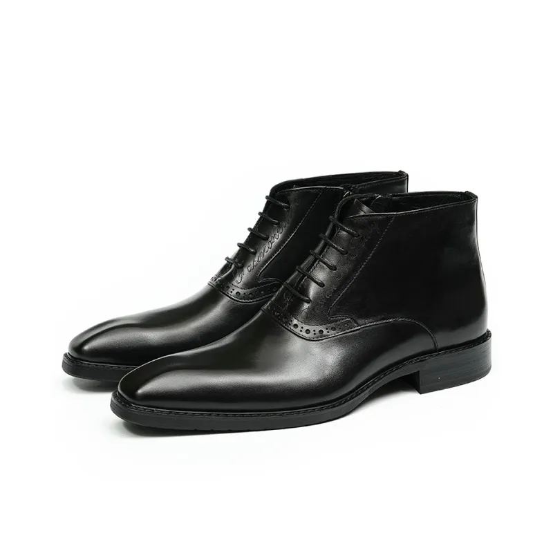 ASTON M.JAZZ Ankle Boots Men Black/Coffee-3